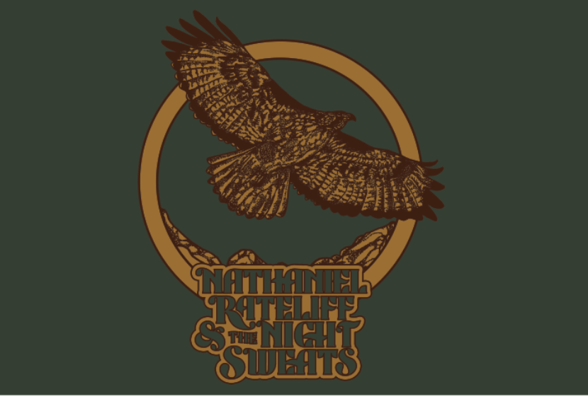 Hawk and Rocks Long Sleeve tee